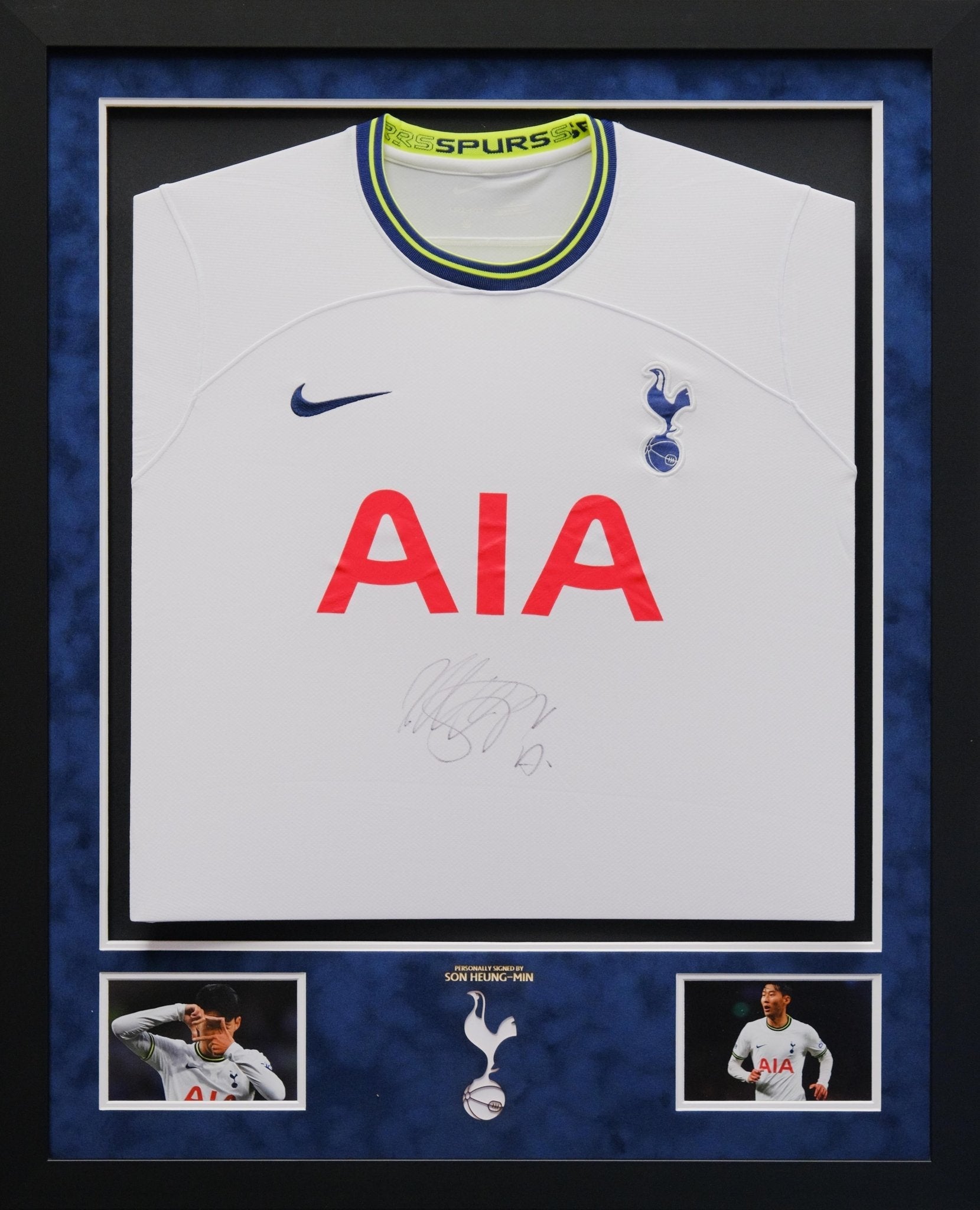 Son Heung-Min Signed Spurs Shirt Framed Display - Memorabilia Framers Shop